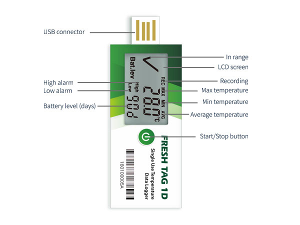 LCD Single Use Temperature Datalogger