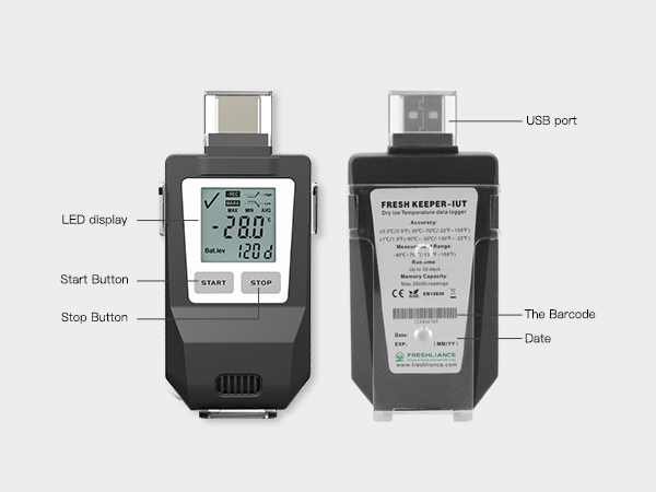 Fresh Keeper-IUT -90℃ Dry Ice Temperature Data Logger