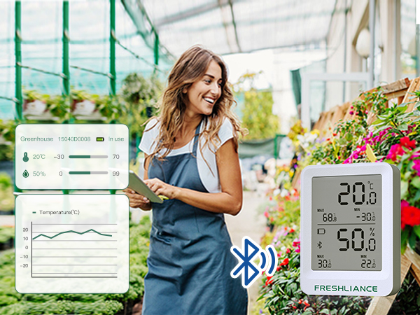 Freshliance Bluetooth Multiple-use Thermometer Hygrometer with LCD screen,  Wireless Digital Humidity Temperature Monitor Sensor with Smart APP Alarm,  online Data Storage Export, for Freezer Greenhouse - Yahoo Shopping