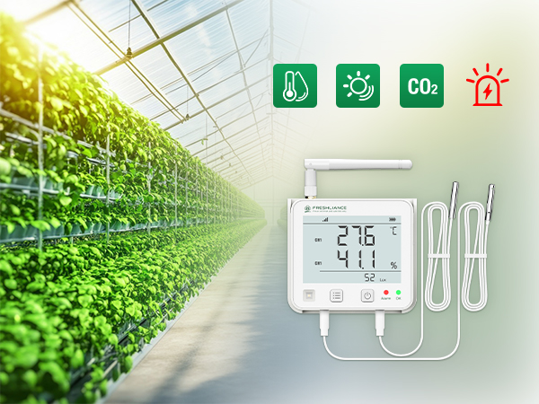 Greenhouses and Cold Chain Storage Real-time Illumination, CO2, Ethylene, Temperature and Humidity Monitoring