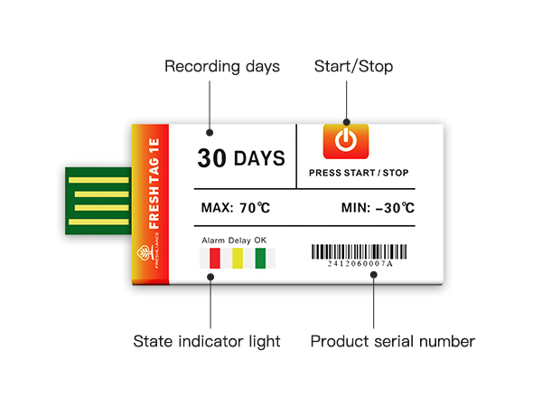 Fresh Tag 1E Single Use USB Temperature Data Logger
