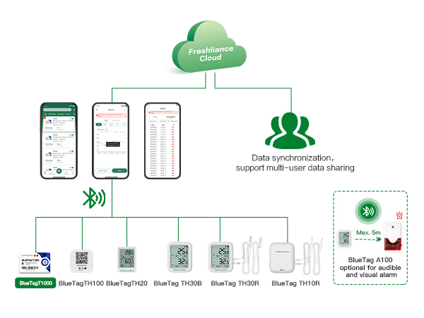 BlueTag T1000 Bluetooth Temperature Data Logger (-40℃~+100℃)