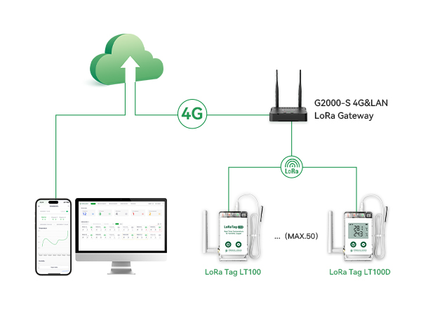 LoRa Tag LT100 LoRa Wireless Temperature & Humidity Sensor
