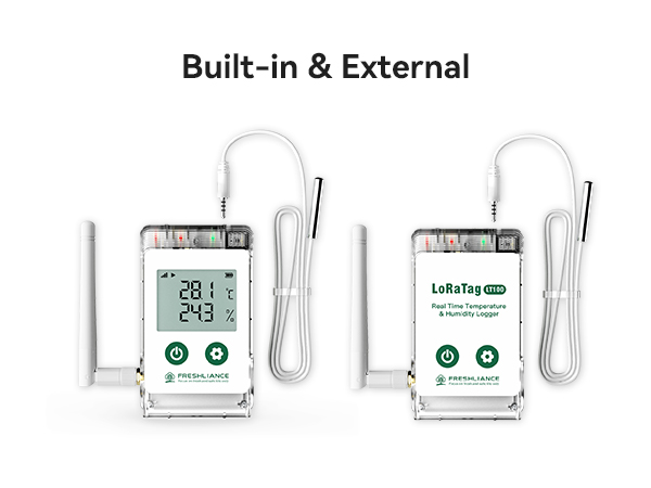 LoRa Tag LT100 dual-channel temperature monitoring